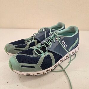 On Running Cloud Women 11 Navy Mint Green Mesh Lightweight Running Shoes W11